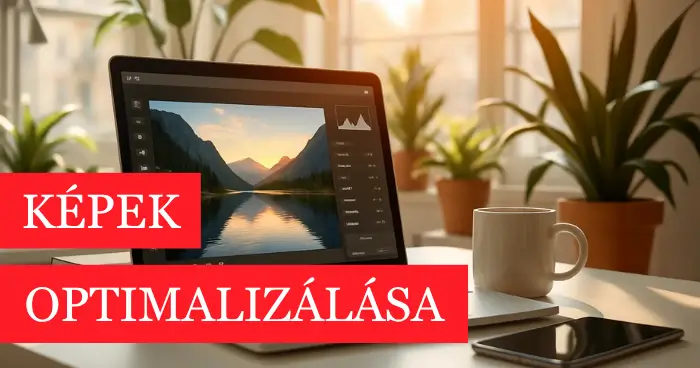 gyönyörű tájkép szereksztése egy laptop képernyőjén kellemes irodai környezetben